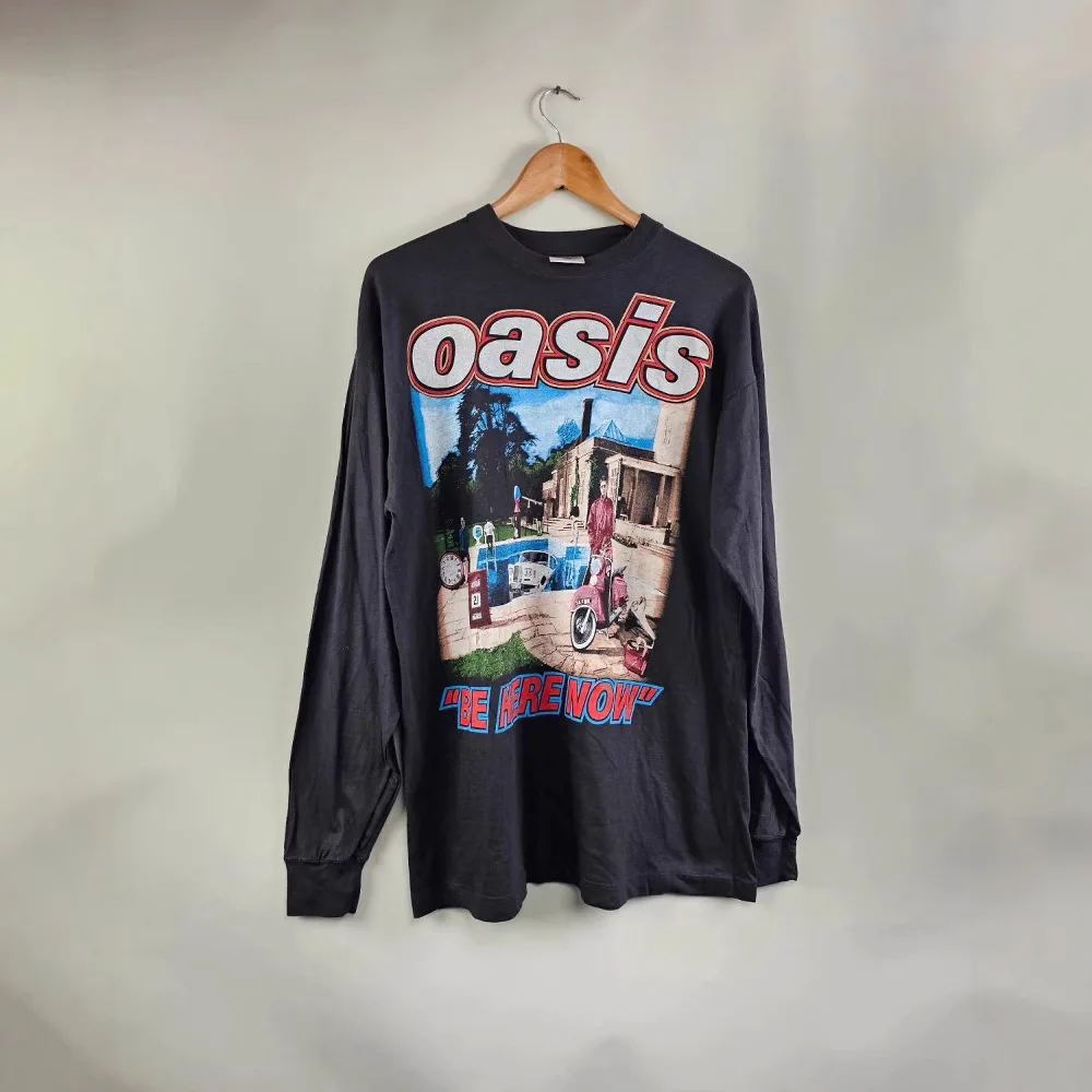 

Лето 2022, футболка с рисунком Oasis Band в стиле рок Y2k, винтажная футболка с принтом в стиле панк, повседневная футболка большого размера с длинными рукавами, готическая одежда