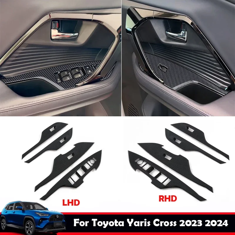 L/RHD for Toyota Yaris Cross 2023 2024 Interior Accessories Door Armest Window Lift Switch Cover Glass Rise Control Panle Cover