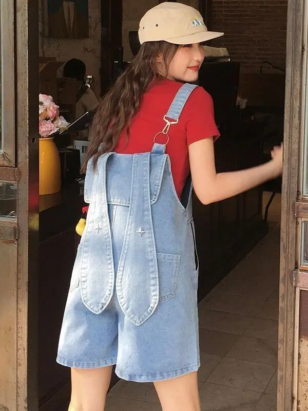 

Slimming ortalls with Spicy Rabbit Ears for Women Summer Large Size Denim Overalls Trendy And Youthful Sister MM