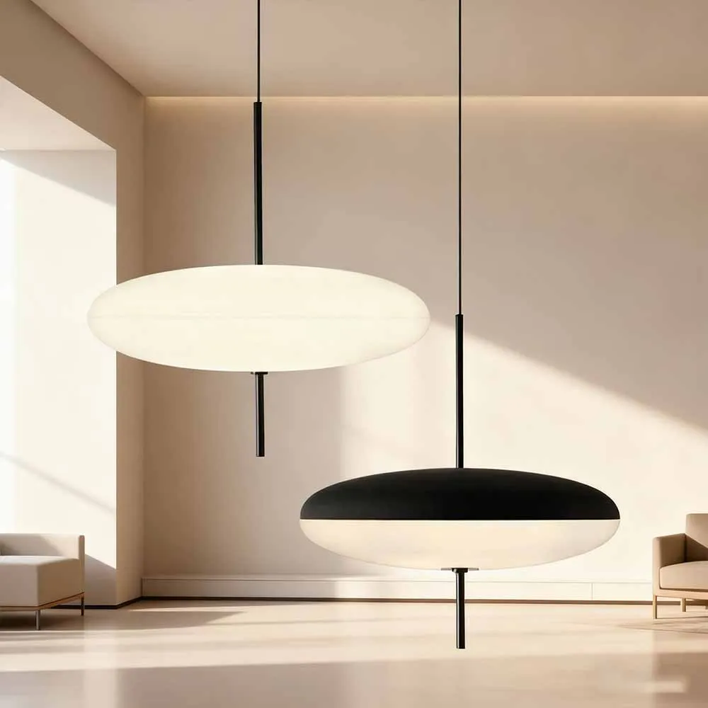 

Современный светодиодный подвесной светильник в стиле летающей тарелки 30/50 см, черный, белый цвет, гостиная, кабинет, столовая, украшение интерьера, освещение