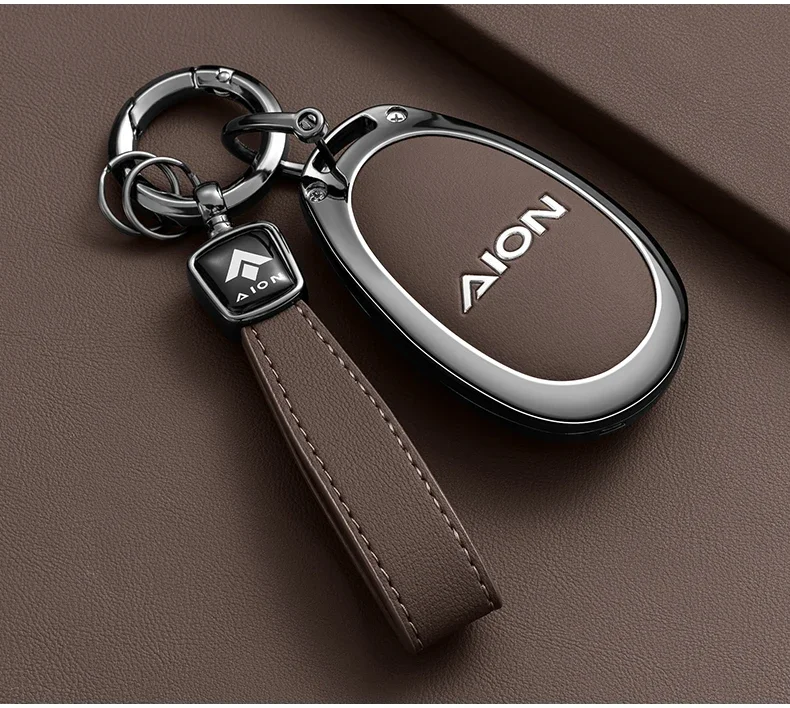 Auto-Zubehör Zinklegierung Leder Schlüsselhülle Halter Kette Für Gac AION PLU Trumpchi Aion V Y LX 2023 GE3 GA3S Tyrannosaurus – Detail 7
