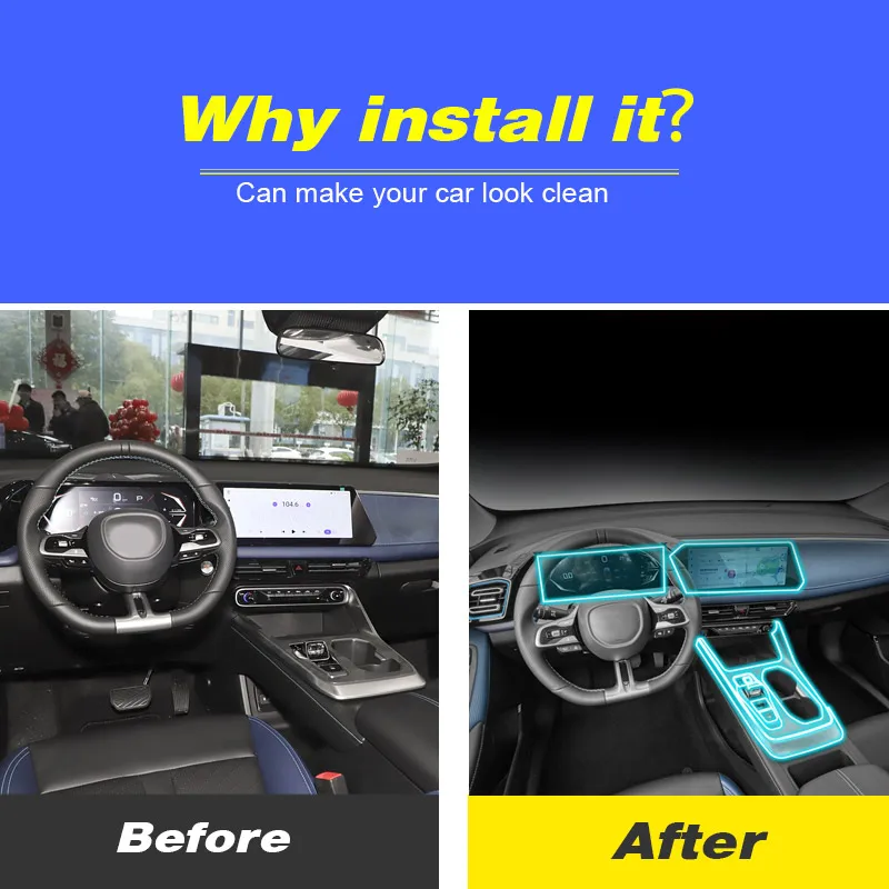 

Защитная пленка из ТПУ для центральной консоли автомобиля, наклейка от царапин, защитная пленка для навигации, аксессуары для интерьера GAC GS3 Emzoom 2024 2025