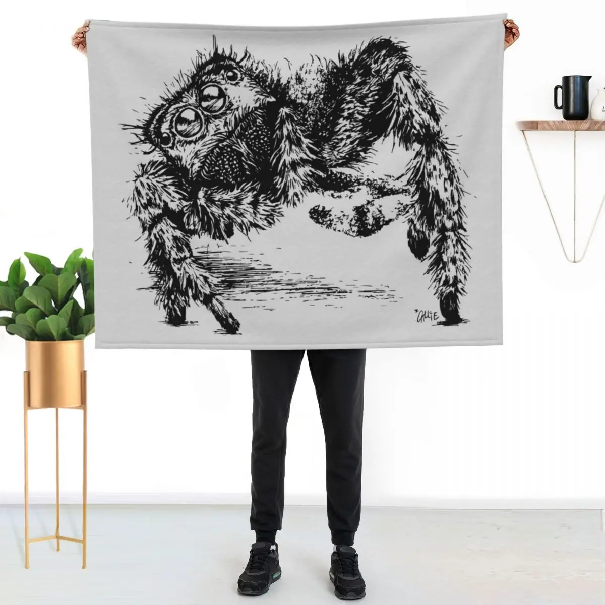 Jumping Spider Encounter Throw Blanket Luxury Designer warm winter Blankets Sofas Of Decoration Multi-Purpose Hair Blankets