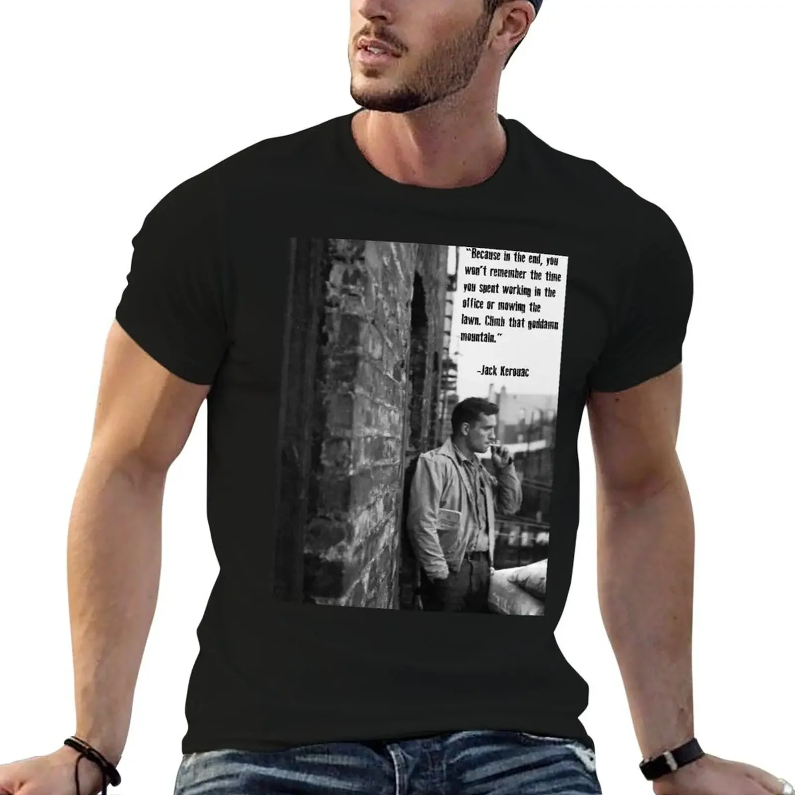 

Футболка с плакатом Jack Kerouac, одежда больших размеров, винтажные футболки, набор мужских футболок с рисунком