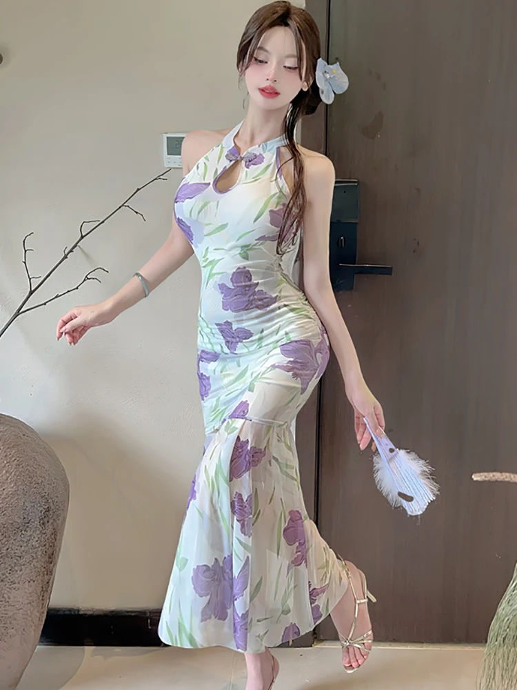 ผู้หญิง Boho ดอกไม้ Chic คอยาวชุดฤดูร้อน Elegant Ruffled ชุดลําลอง 2025 เกาหลีแฟชั่น Bodocn One Piece ชุด