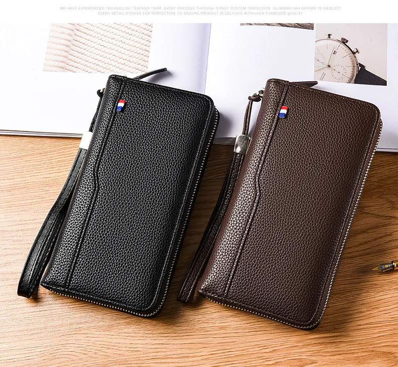 Herren-Lederhandtasche, Multifunktionale Lange Geldbörse, Modische Handytasche mit Großer Kapazität, Personalisierter Kartenhalter 2026 – Detail 14