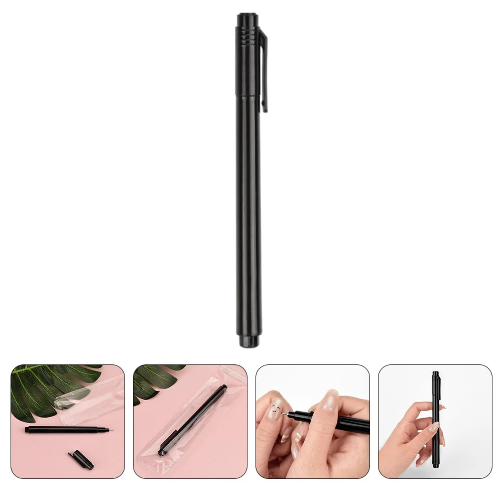 Bolígrafo para uñas, bolígrafos de dibujo para delineador de uñas, buena manicura, pinceles prácticos, pintura decorativa, suministro negro