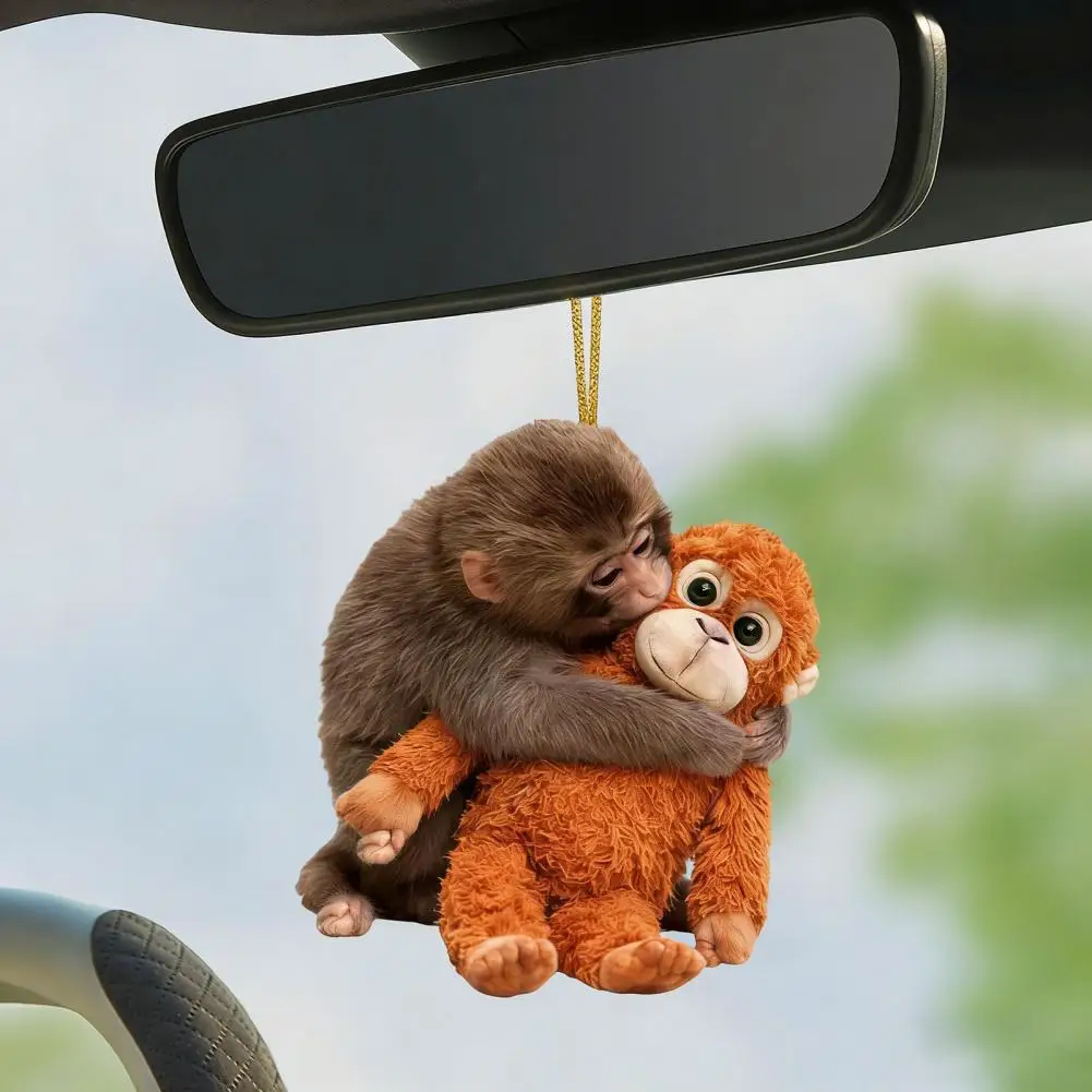 

2D Monkey Hugging Plush Toy, Monkey Acrylic Keychain for Backpack Purse,Car Decoration,Best Gift for Family Friends
