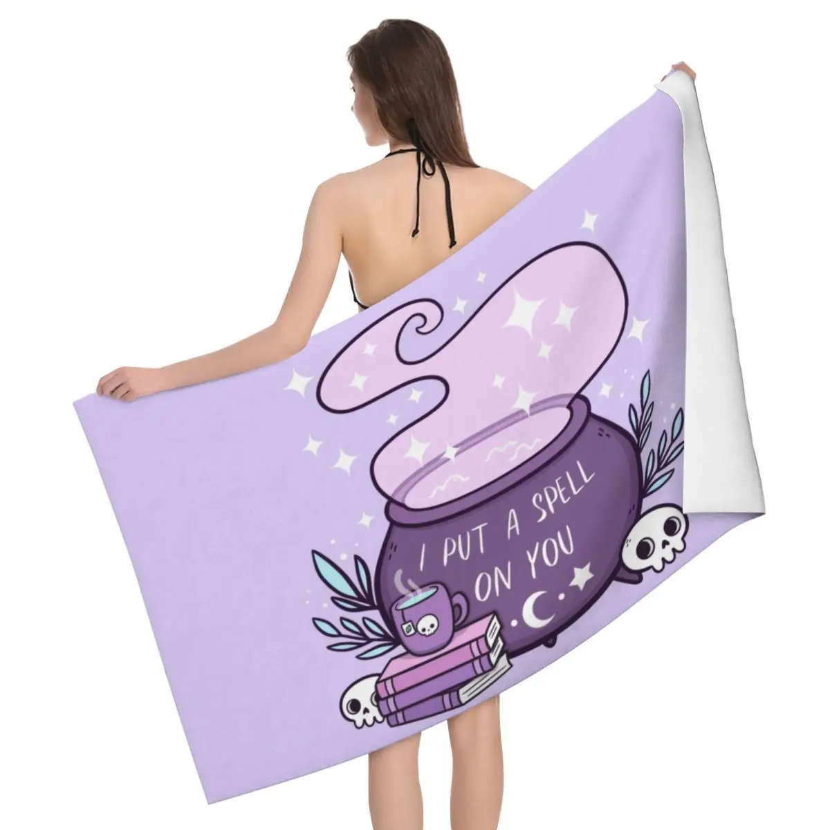 

Personalized Quick Drying Microfiber Beach Bath Towel Super Soft Halloween Occult Gothic Skull Pool Shower Towels