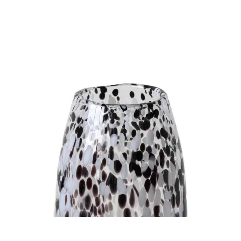 CL  light luxury high-end black and white glass vase high-value arrangement ornament decorative art flower ware