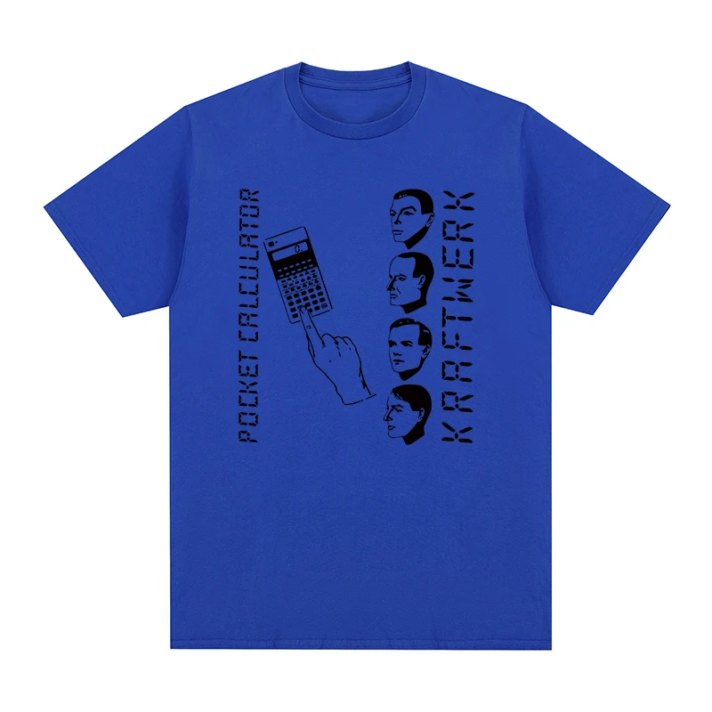 Oversized White Kraftwerk T Shirt Men Women Fashion Retro "Pocket Calculator" Print Short Sleeve Casual Cotton T-shirts Vintage view 2