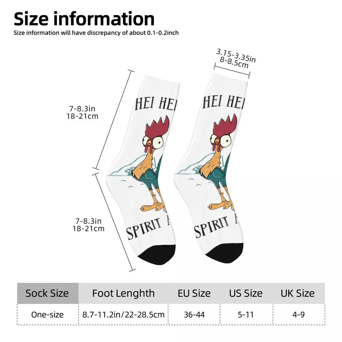 Moana Hei Hei Is My Spirit Animal Portrait Socks uomo donna Funny Happy Socks novità primavera estate autunno inverno calze regalo