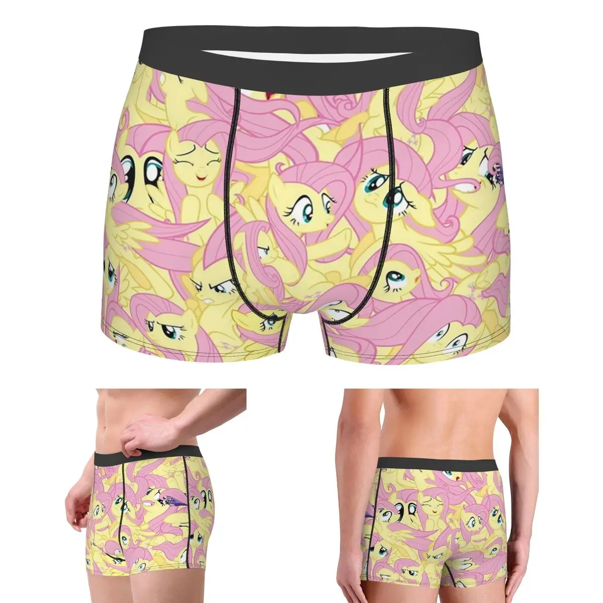 

Трусы-боксеры, шорты, трусы Fluttershy Mess, мужское удобное нижнее белье для Homme, мужской подарок бойфренду