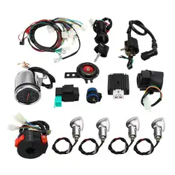 For 50cc 110cc 125cc Motorcycle Full Electric Startor CDI Ignition Wiring Harness Kits Dirt Pit Bike Sccoter ATV Quad