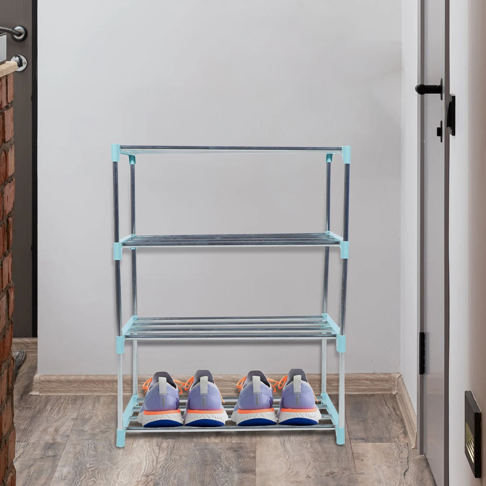 

Stainless Steel Shoes Storage Rack 4 Layers Multi tier Shoe ganizer Shelf Thickened Tube Large Capacity Family Shoe