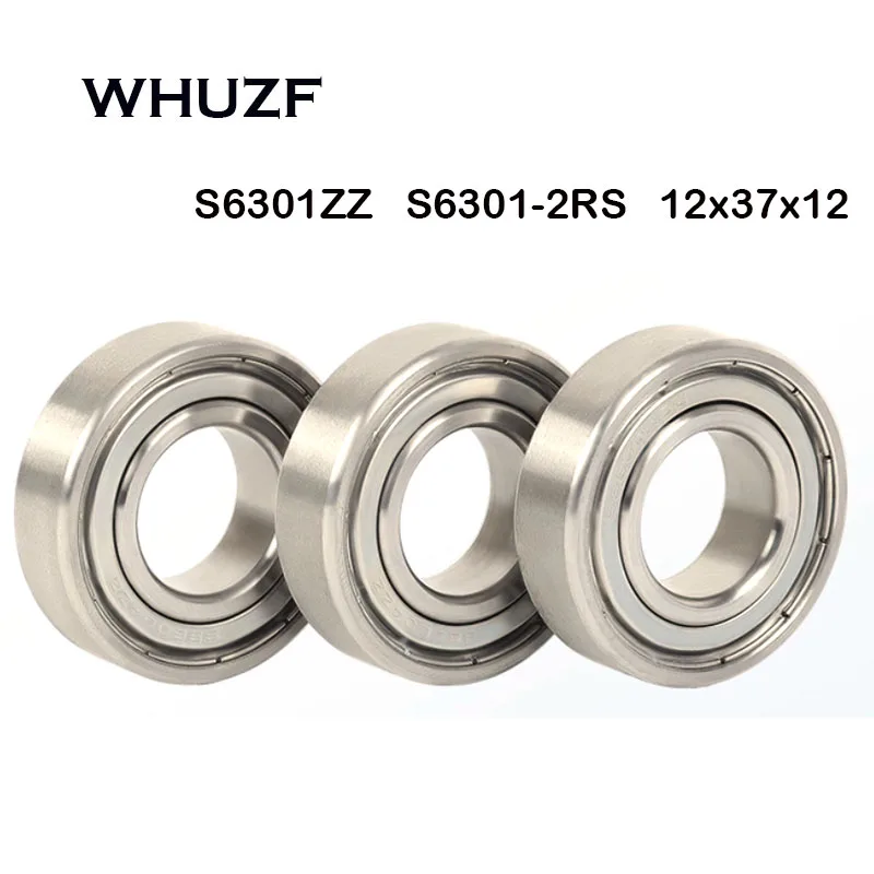 

S6301ZZ Bearing 12*37*12 ABEC-7 ( 5PCS ) For Blower Vacuums Saw Trimmer Deep Groove S6301 Z ZZ Stainless Steel Ball Bearings