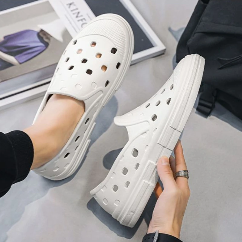 

Уличные мужские сандалии с закрытым носком и полым носком, пляжная роскошная дышащая мужская обувь H, удобная обувь для взрослых, 2025 39, оптовая продажа