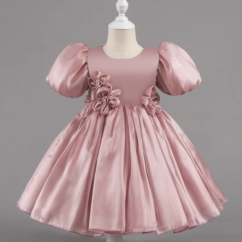 Baby Girls' Casual Dress Kid Girl Daily Dresses Child Clothes with Flowers Ball Gown