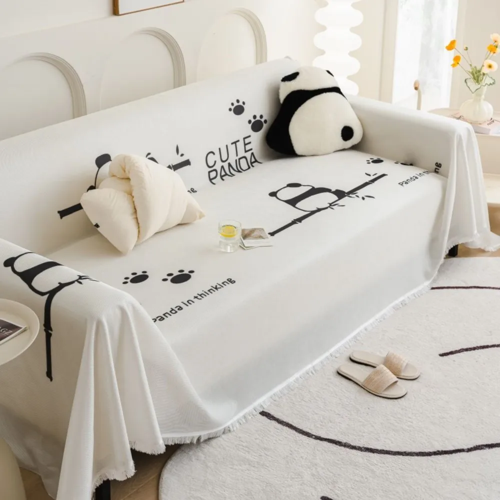 Ice Silk Panda Dinosaur Sofa Cover Mat Throw Blankets Living Room Position 2024 Summer Cool Camping Picnic Blanket Cover 쇼파커버