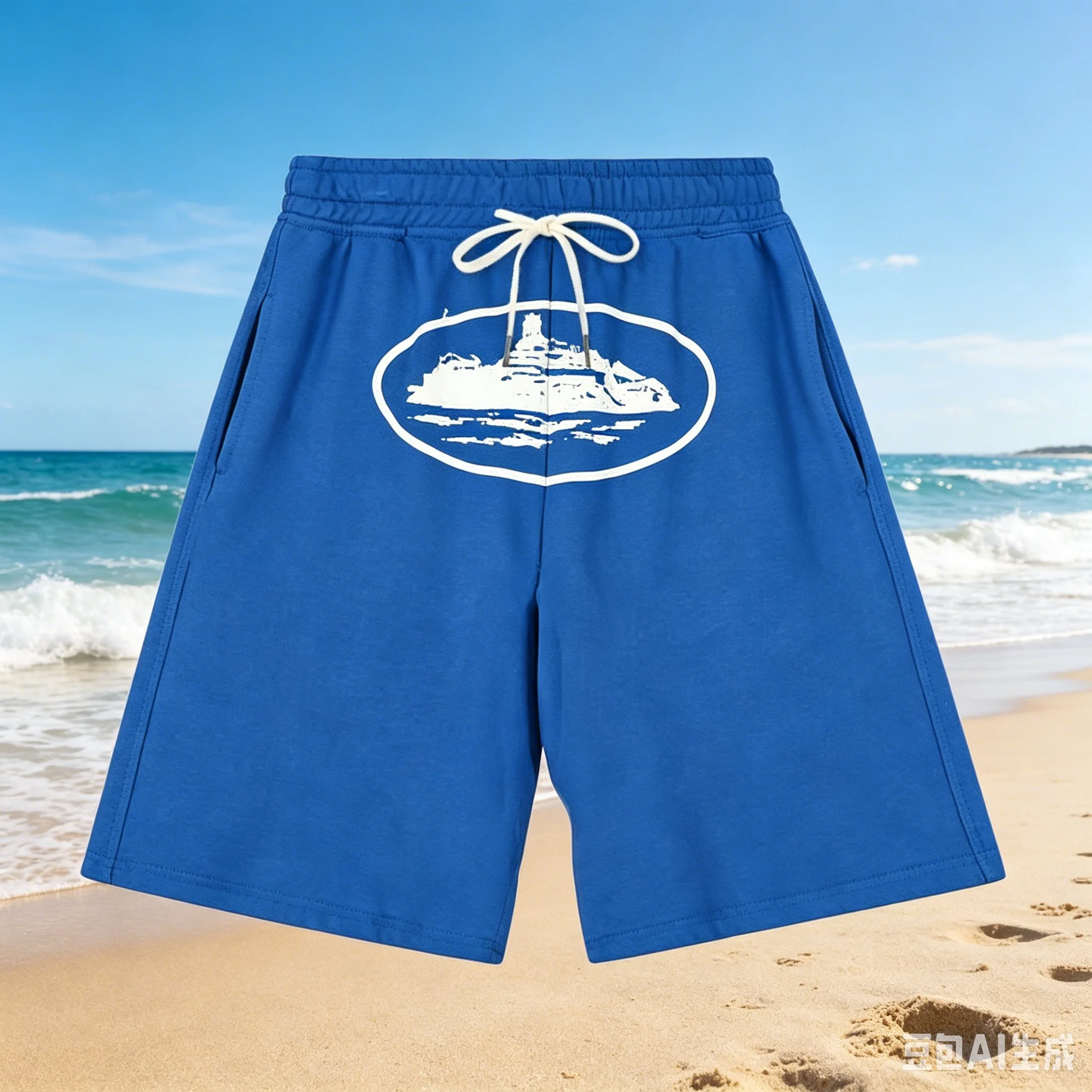 2026 Summer New Small Boat Print Breathable Loose Oversized Casual Harajuku Y2K Fashion Brand Sports Shorts Kids