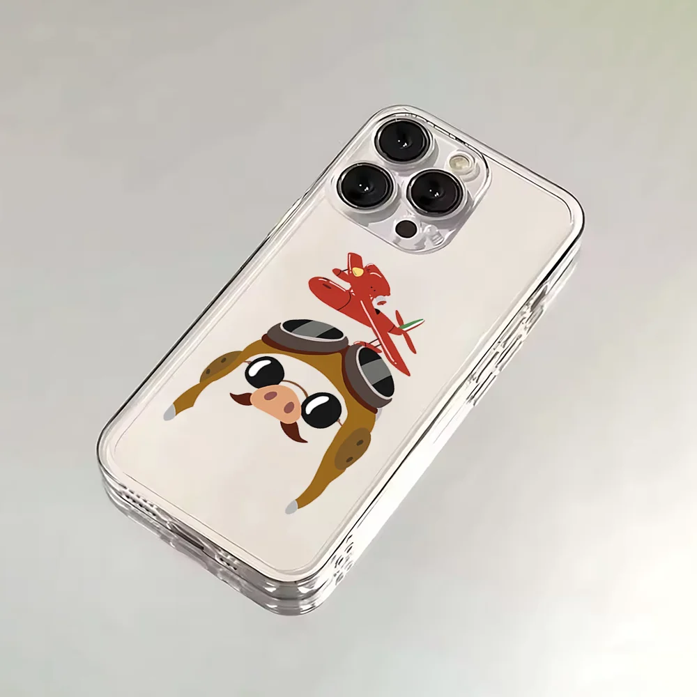 حافظة هاتف على شكل خنزير أحمر رائع من كارتون لاين لهاتف آيفون 16,15,14,13,12,11 Plus,Pro,Max,XR,XS,Plus,E,غطاء ناعم شفاف صغير