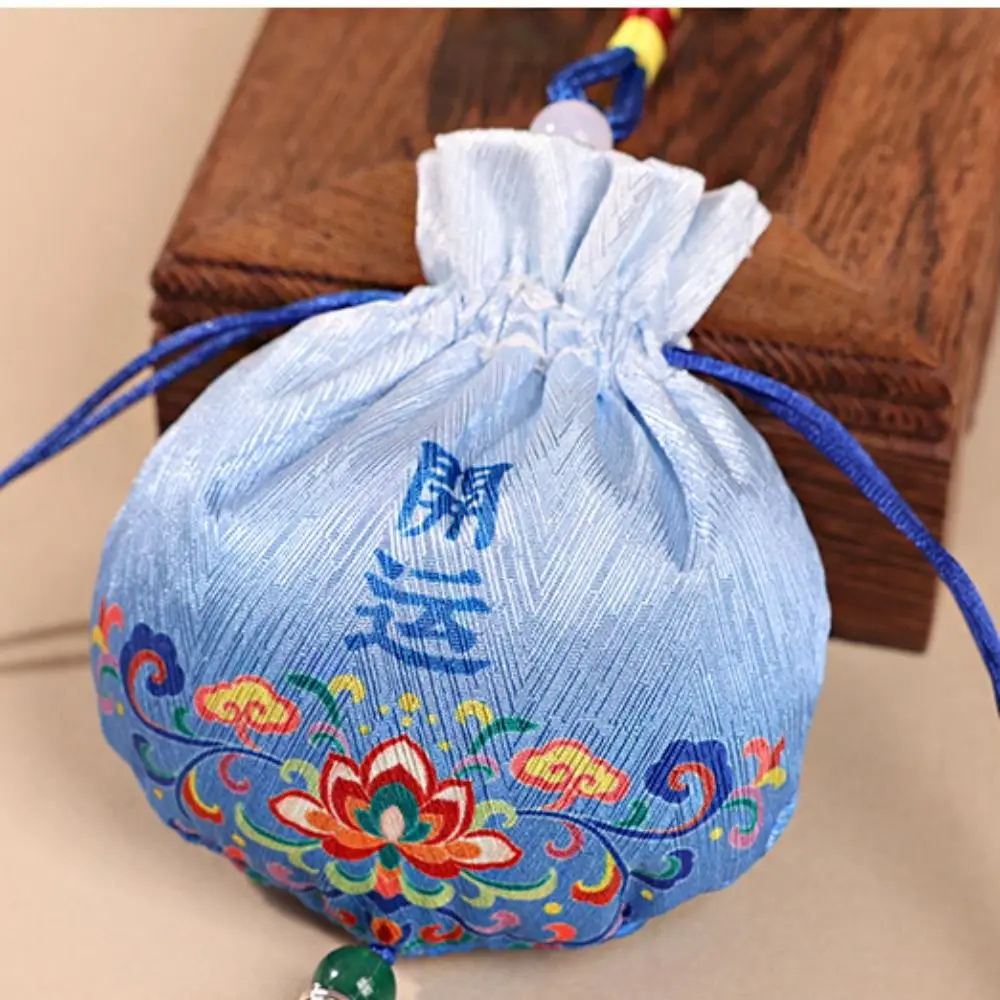 Handmade Mid-Autumn Festival Sachet Bag Lucky Blessing Chinese Style Blessing Pouch Traditional with Tassel Car Pendant
