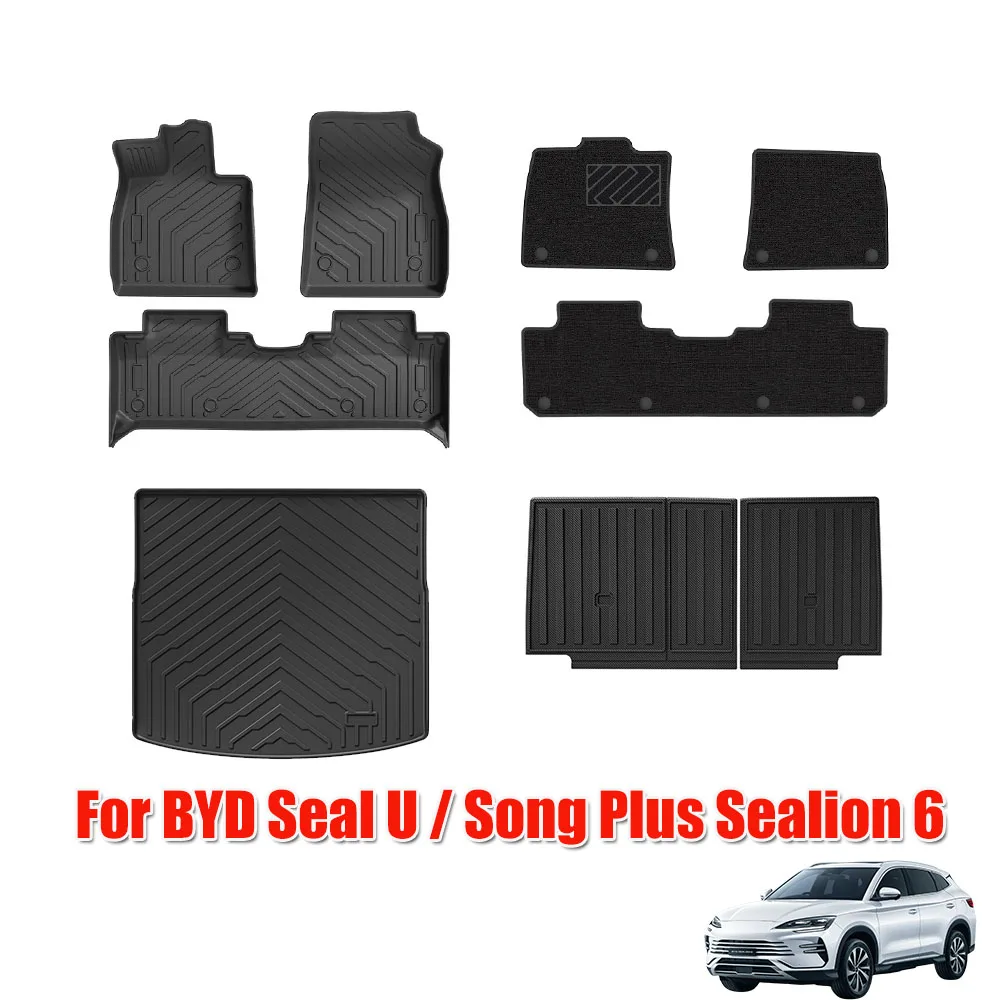 

Floor Mats & Cargo Liner For BYD Seal U / Song Plus Sealion 6 2021-2024 2025 All Weather Protection TPE Accessories LHD
