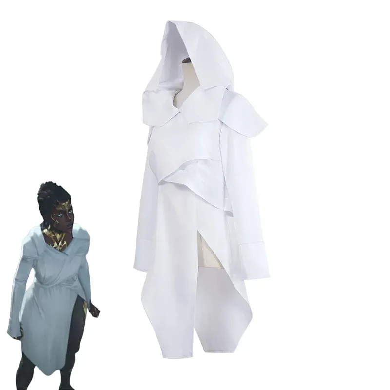 Juego LOL Arcane Season Mel Medarda disfraz de Cosplay fantasía vestido con abertura blanca falda con capucha mujer adulta traje de Carnaval Sexy cm;5