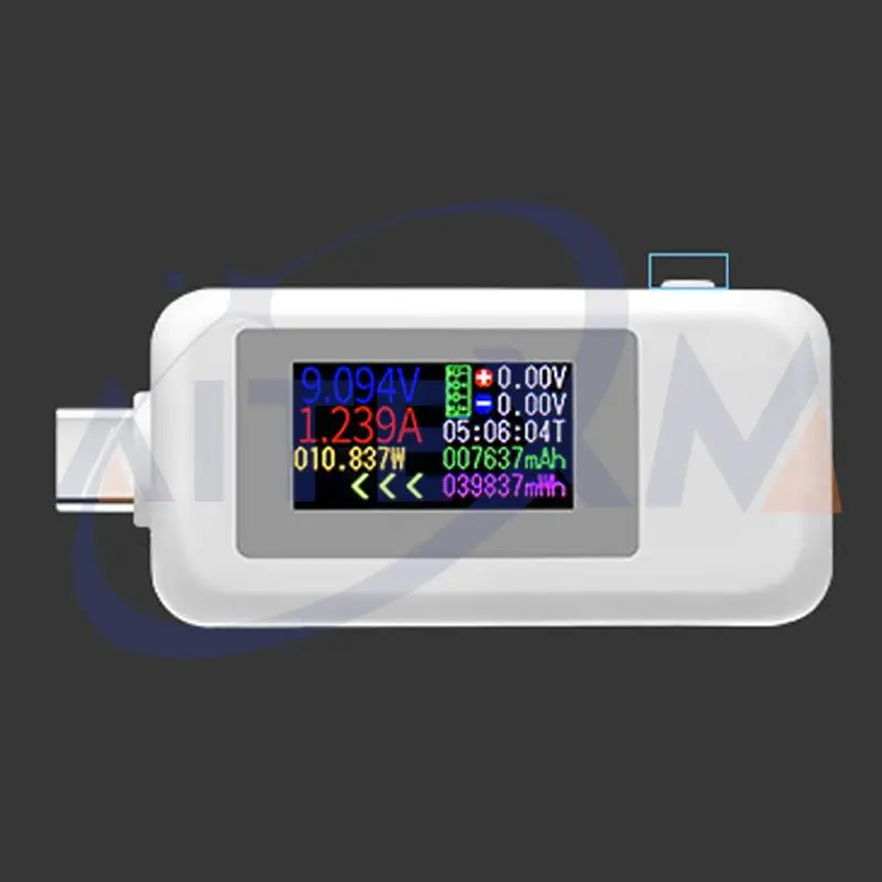 10 in 1 DC tipe-c USB Tester arus 4-30v tegangan Meter waktu Ammeter Monitor Digital Cut-off Power indikator Bank Charger