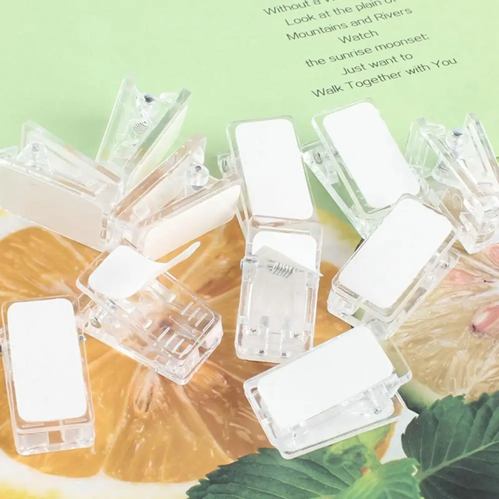 Office Accessories Compact Versatile Self-adhesive Wall Clips 50pcs Transparent Mini Document Paper Clips for Easy Organization