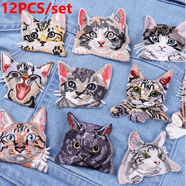 12 iron on patches sale + 1 cat stickers