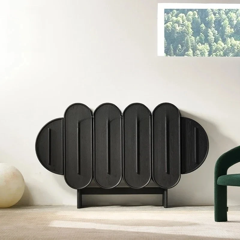 

Ash Solid Wood Storage Cabinet Nordic Modern Side Cabinet Creative Petal Sideboard Cabinet