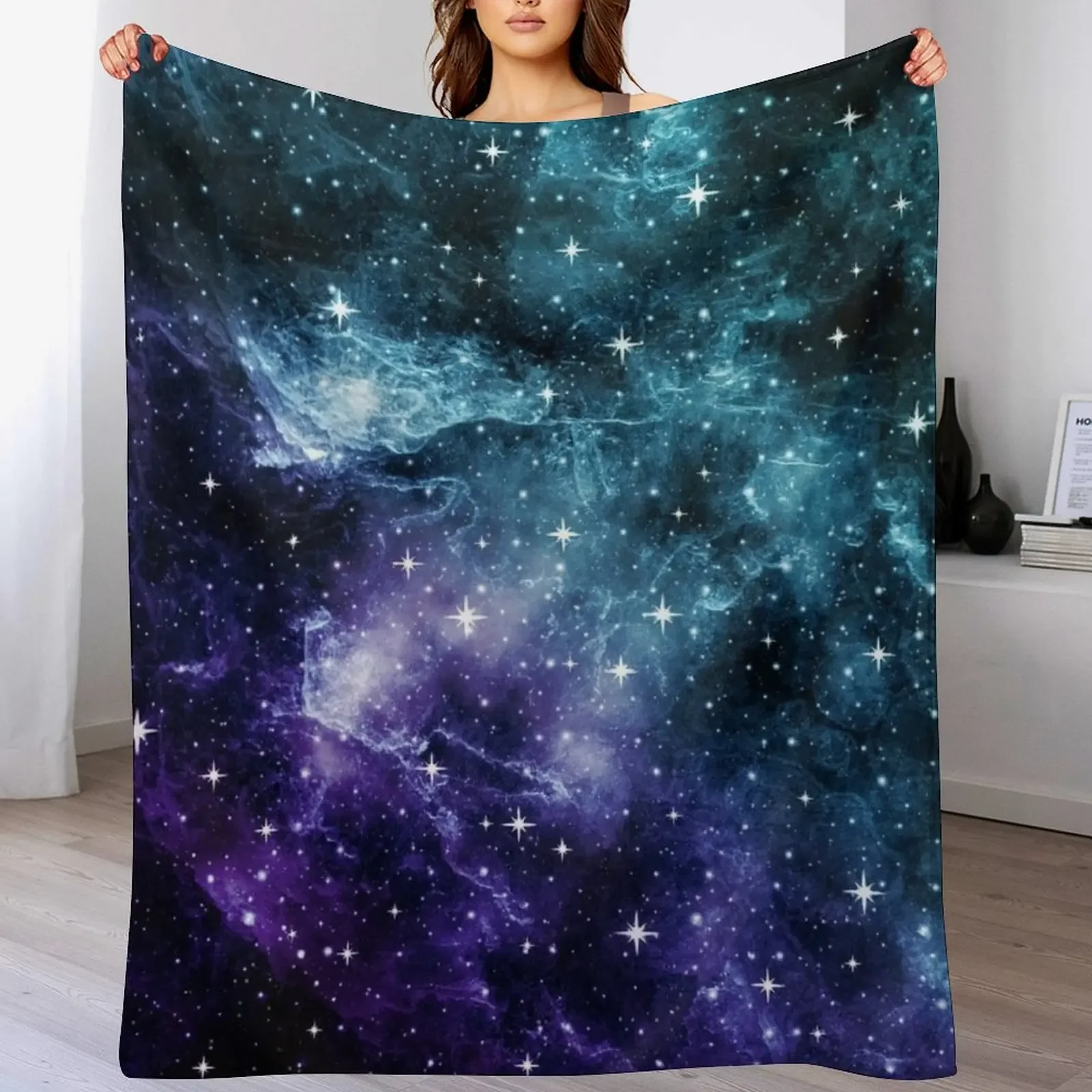 

Teal Purple Galaxy Nebula Dream #1 #decor #art Throw Blanket Extra Large Throw Bed covers Luxury Thicken Baby Blankets