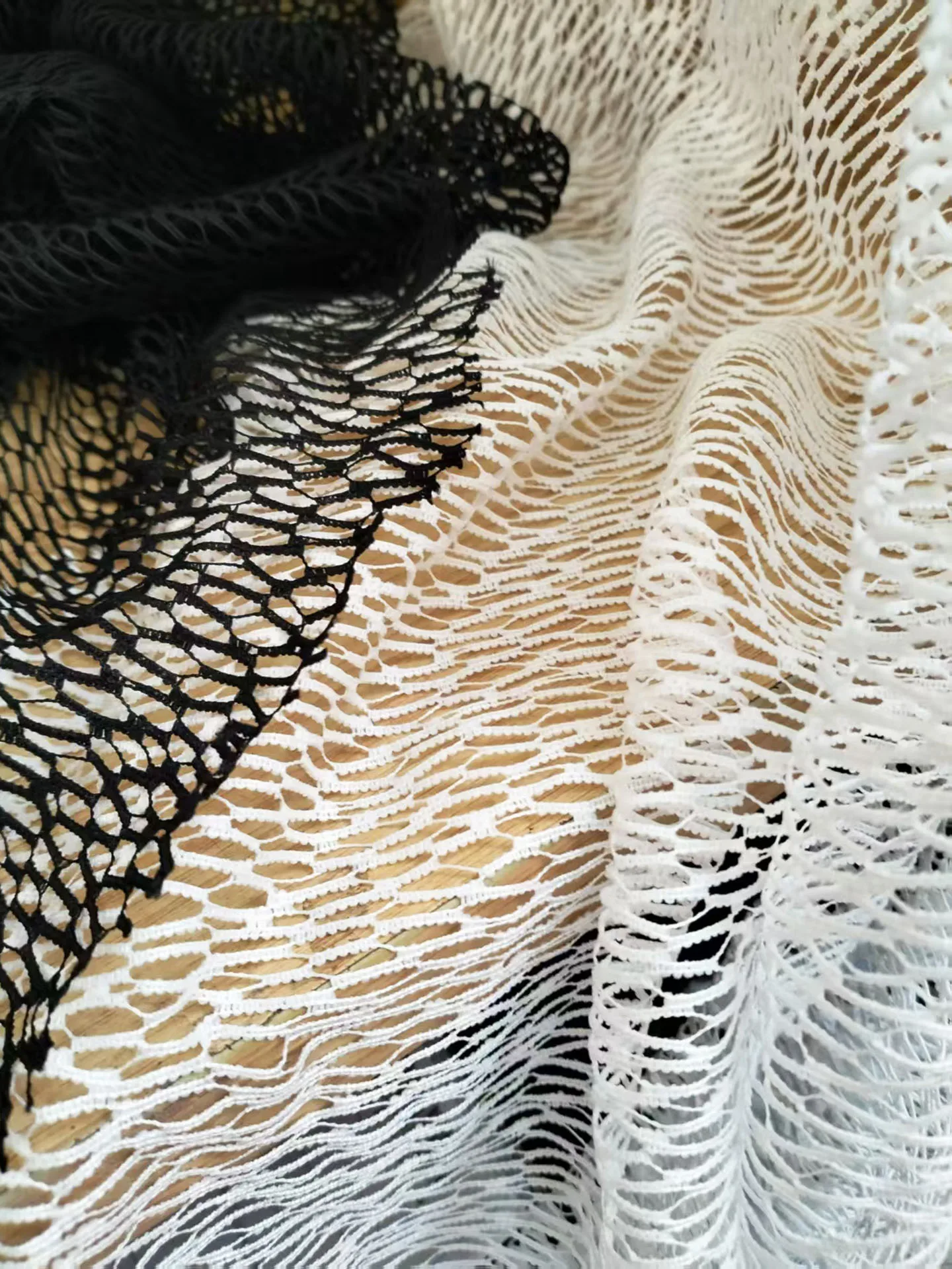 35cmx160cm Soft White Mesh Lace Fabric Black Fishnet Fabrics For Sewing Cover Up Top Gothic Clothing Beach Swimsuit Cover Cloth
