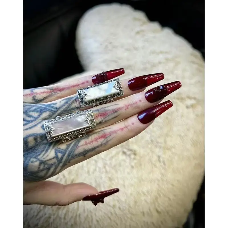Vintage Gothic Baroque Shell Ring Exaggerated Personality Unisex Light Luxury Finger Ring Party Fine Jewelry Gift