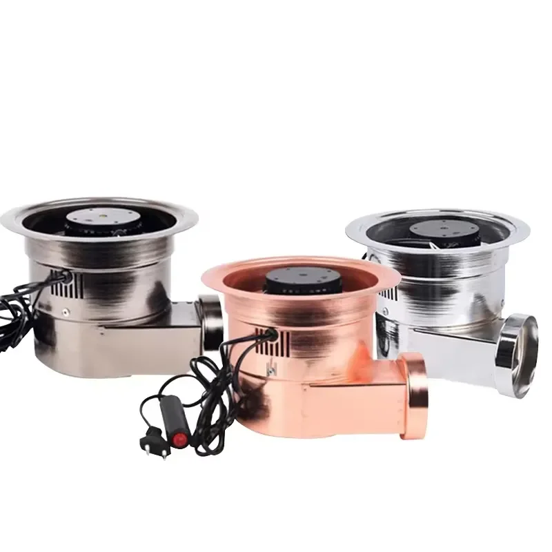 Stainless Steel Exhaust Fan Motor for Korean BBQ with Fabric Telescopic Pipe Ventilation System Kitchen Smoke Extractor