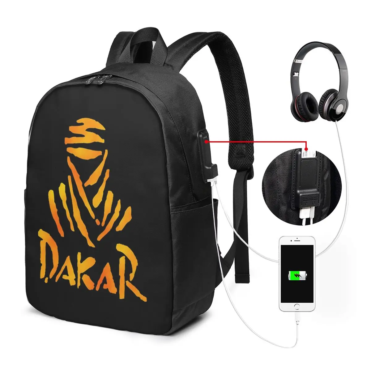 Dakar Rally Motorcycle Backpack Travel Notebook Bag Computer College Student School Bag Laptop Shoulder Bags for Men Women