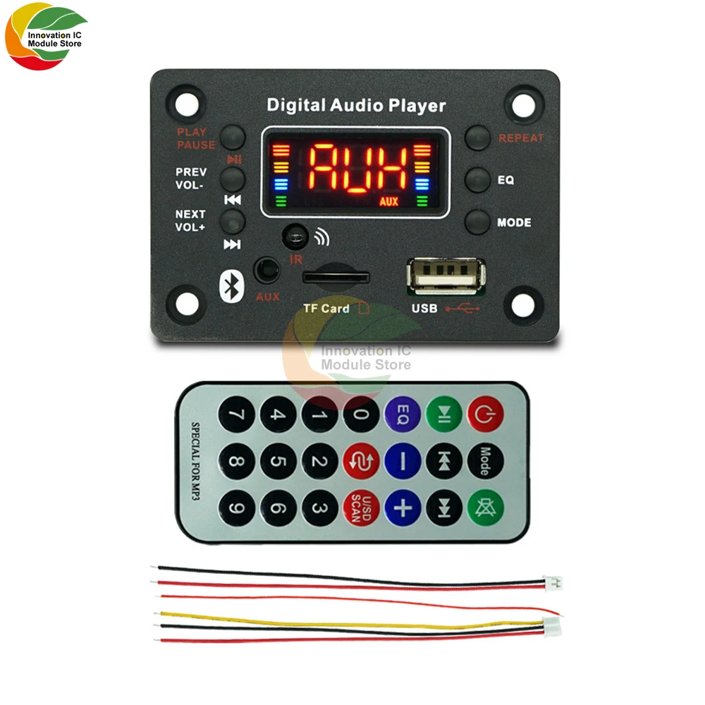 

87.5-108.0MHZ DC7-25V Amplifier Board 2*40W Bluetooth 5.0 Car Mp3 Players Support For Recording and FM USB SD Audio Decode Board