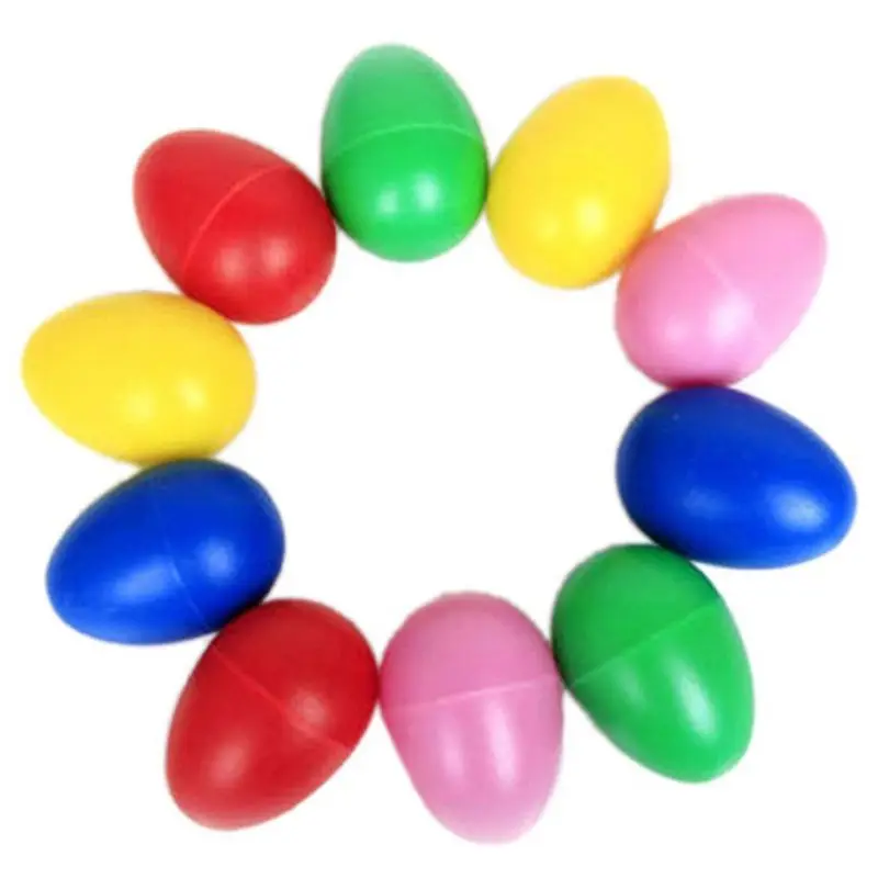 10 pezzi di plastica a percussione strumento musicale giocattoli Egg Maracas shaker