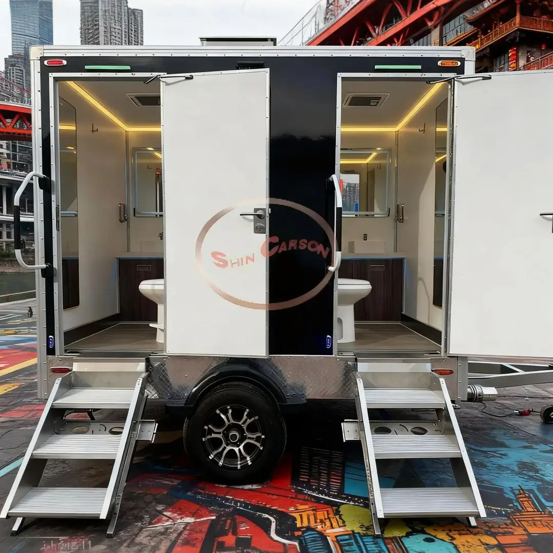 Custom Towed Portable Toilet Multi-Functional Upgraded Specialized Mobile Public Toilet for Engineering and Scenic Areas