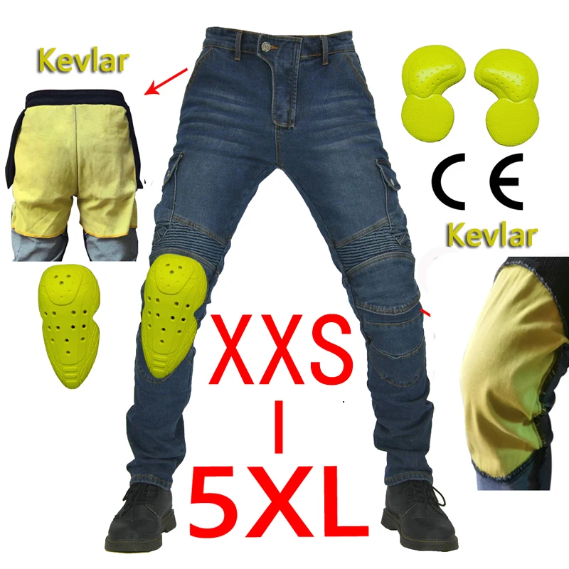 Aramid fiber Motorcycle Riding Pants Protective Pants Motocross Racing Denim Jeans With Mesh Knee Hip Pads spring autumn