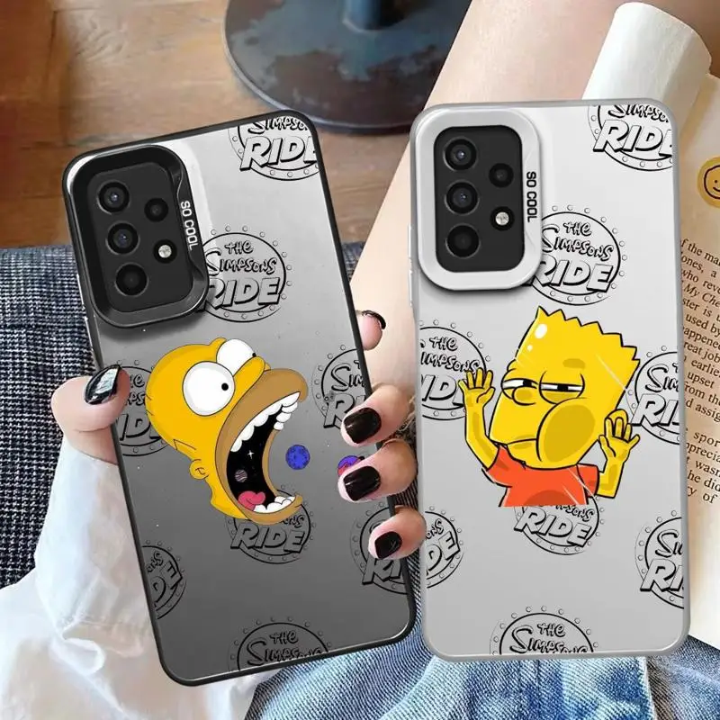 phone cases for Samsung Galaxy A34 A23 A15 4G A35 A52 A54 5G A32 A13 A55 A33 funda Back Shell Cover Funny Cartoon Simpson Family