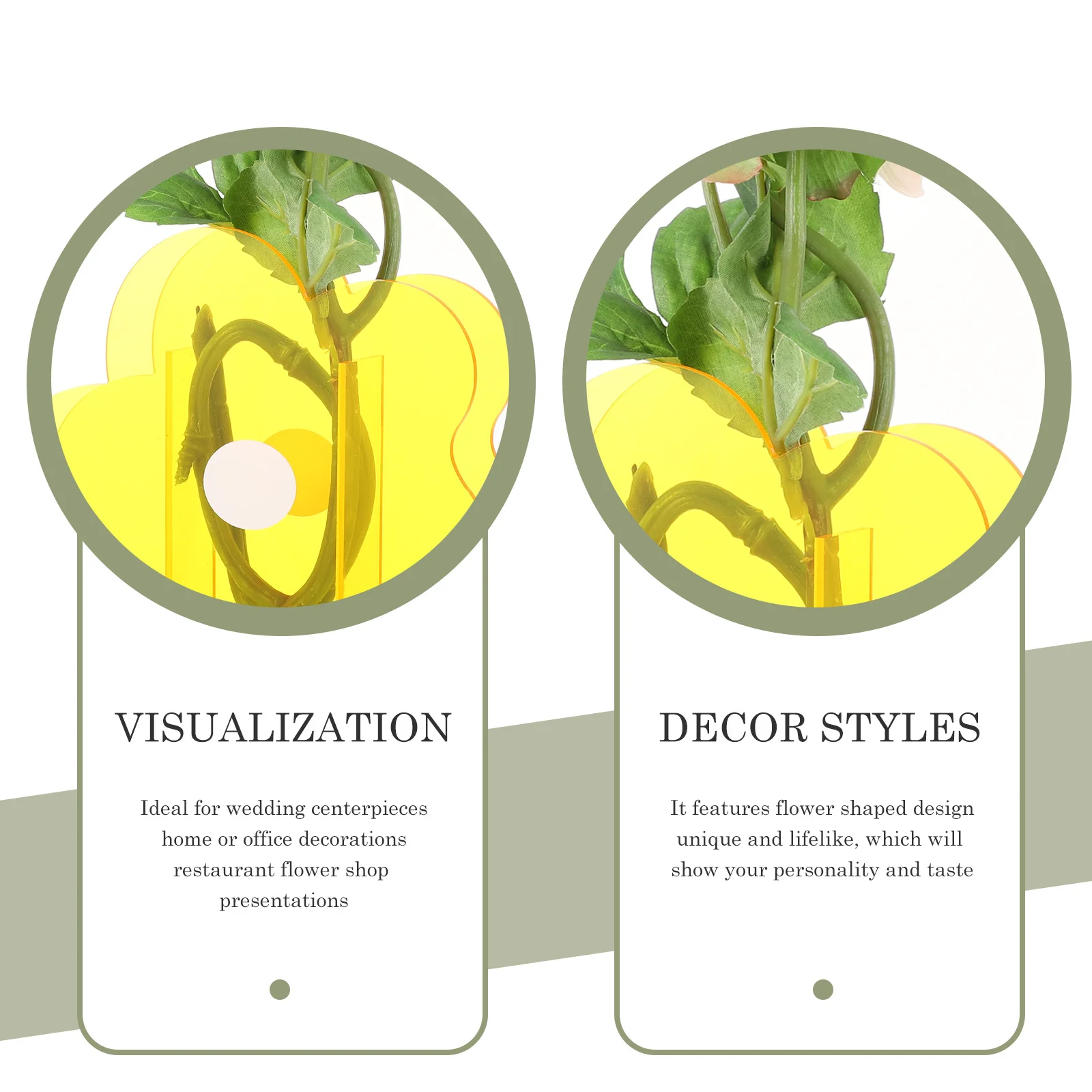 Vase for Flowers Acrylic Decor Decorative Colorful Vases Home Yellow Aesthetic Office