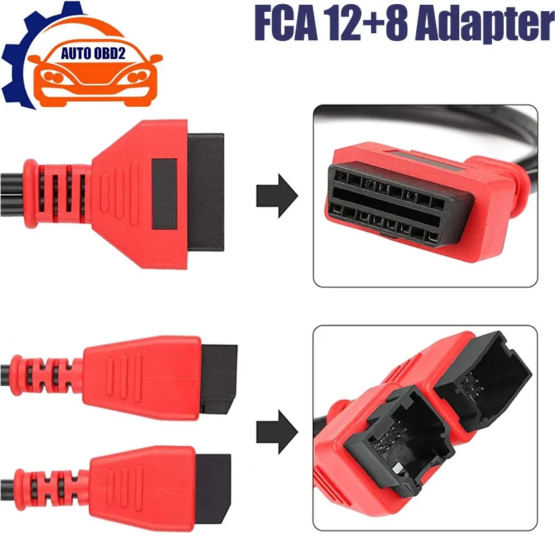 

FCA 12+8 Adapter Work on MaxiSys/IM608 /Launch X431 V/ OBDSTAR Read Codes 12+8 Chrysler OBD2 Connector Cable Car Diagnostic Tool