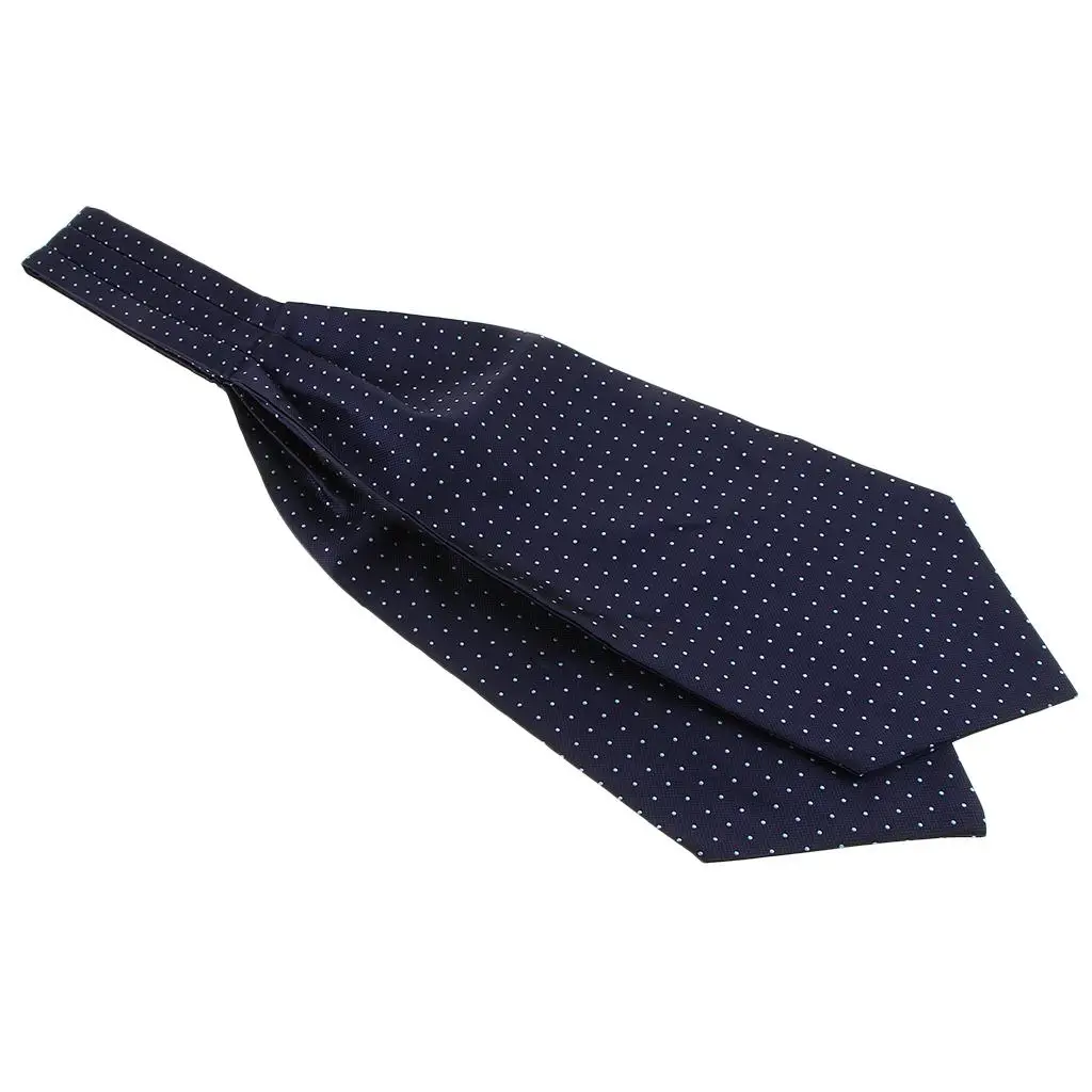 

Men's Polka Dot Ascot Tie Jacquard Woven Silk Cravat Fashion Formal