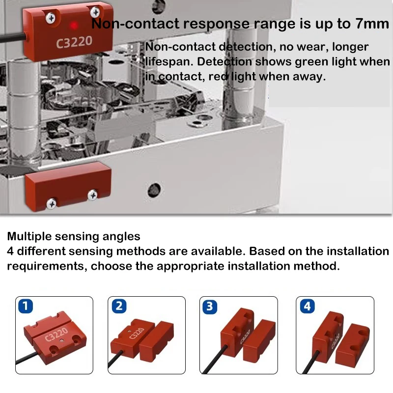 Non Contact Security Door Switch Door Magnetic Sensor Magnetic Control Sensing Unique Code Multi Level Linkage Access Control Mo