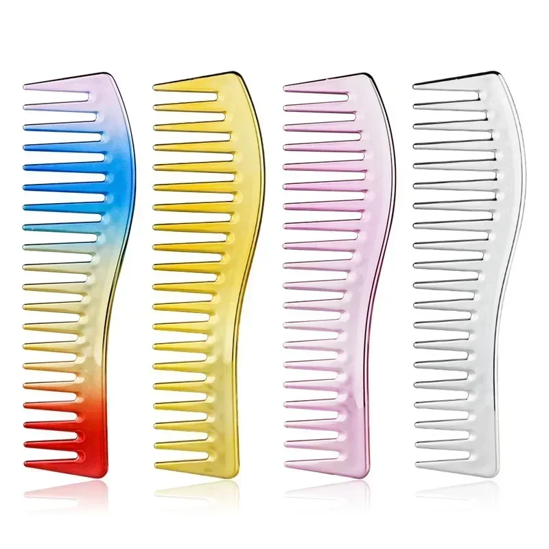 1pc Oil Head Wide Tooth Hair Comb Non-sticky Electroplating Hairbrush Hairdresing Haircut Comb Salon Barber Combs Haircut Tool