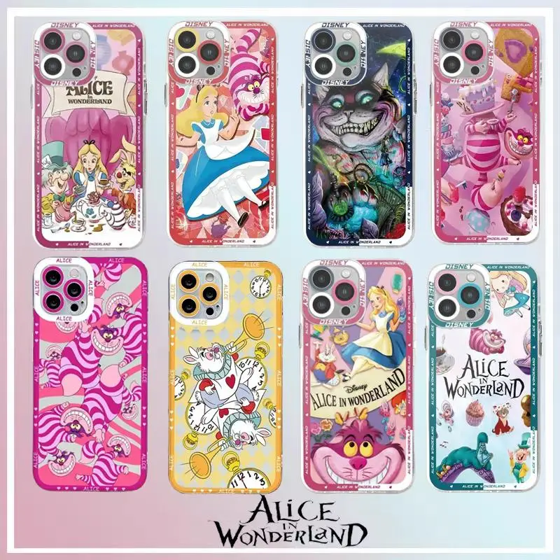 Case For Samsung Galaxy A23 A52 A55 A54 A50 A22 A53 A03S A13 A02 A21S A11 A13 A10S A31 A34 A32 A14 A15 Disney Cheshire Cat Alice