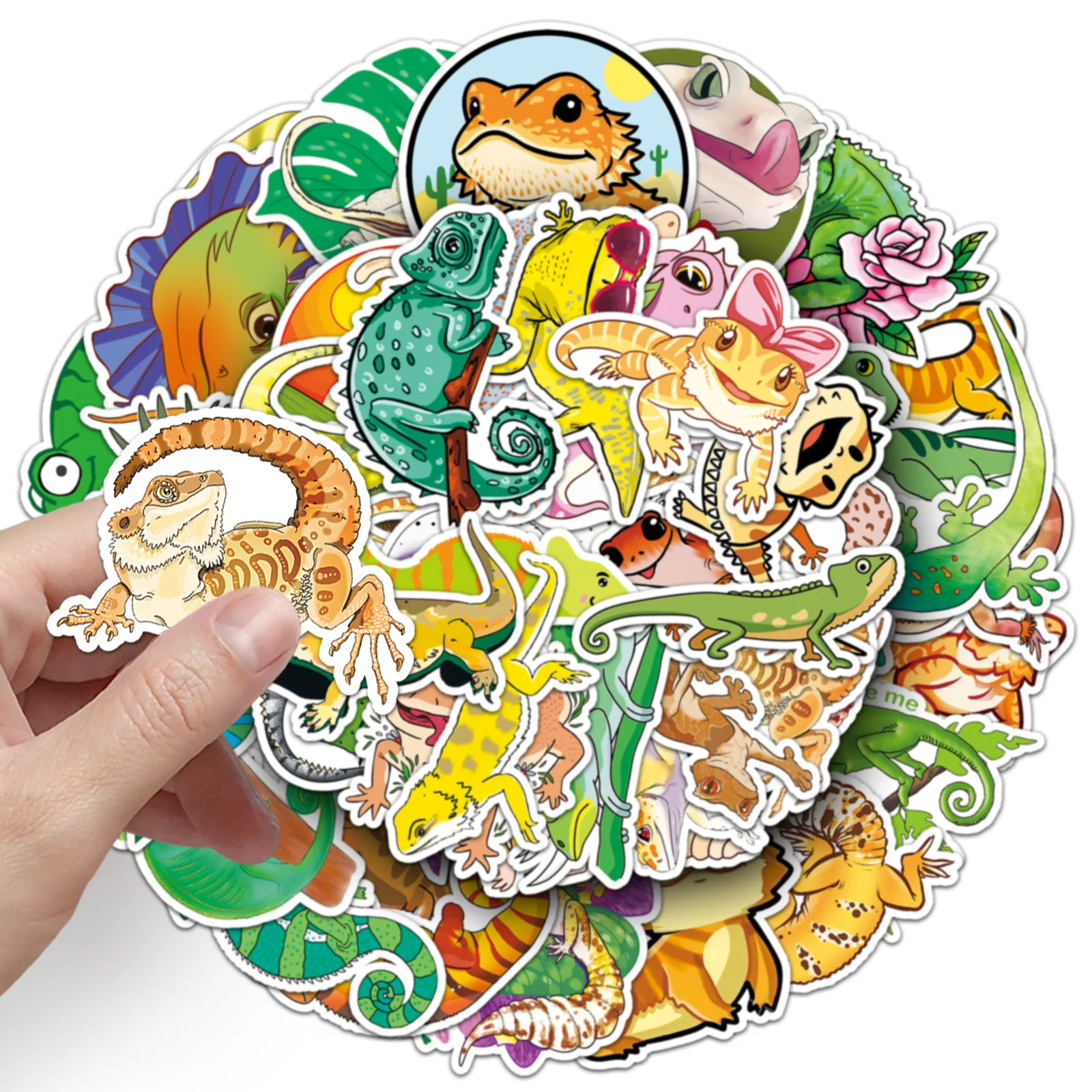 10/30/50PCS Cartoon Reptile Lizard Stickers Waterproof PVC Graffiti Decals DIY Laptop Phone Luggage Suitcase Sticker Toys Gift