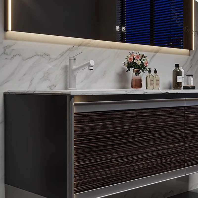 Luxury Modern Bathroom Cabinet Luxury Stone Light Wall Tall Storage Cabinet Organizer Portable Mirror Banyo Dolabi Furniture